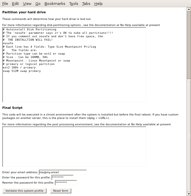 LinuxCOE SystemDesigner - Profiles, Step 1 (continued)