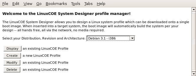 LinuxCOE SystemDesigner - Profiles